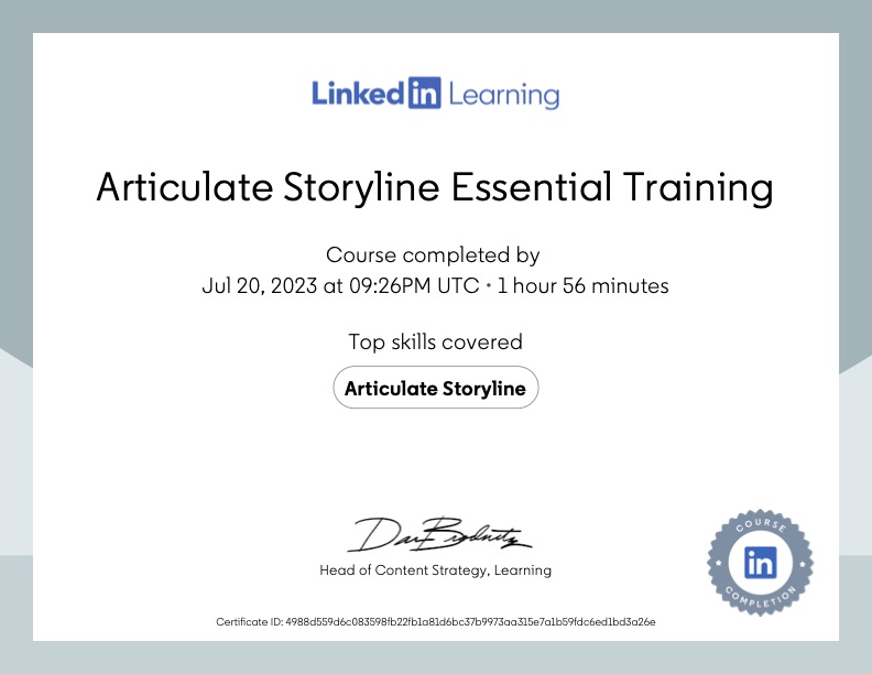Instructional Design by Ann Magdziasz-Articulate Storyline Certificate